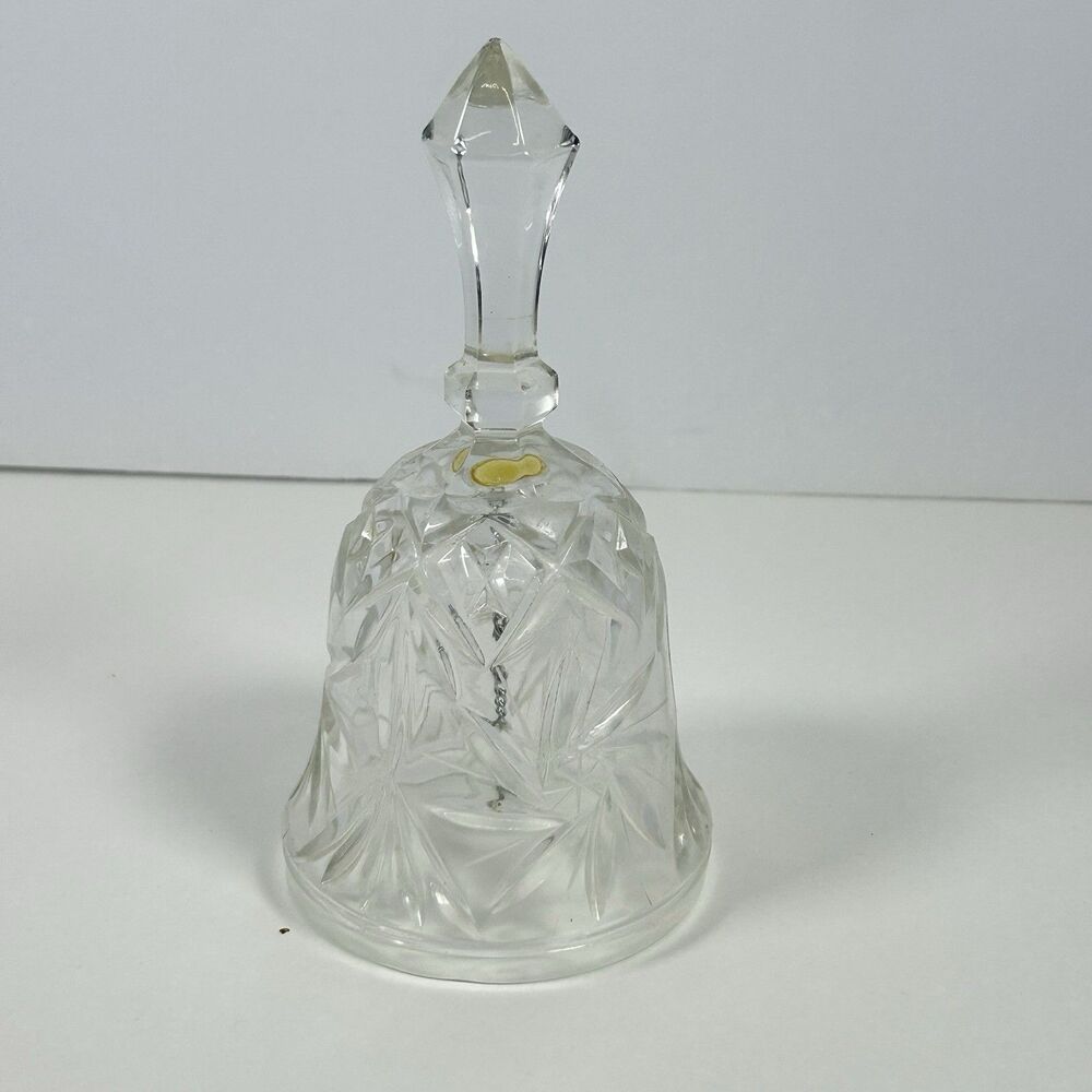 Vintage 24% Lead Crystal Pinwheel Cut Glass Dinner Bell